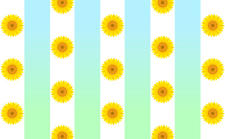 background of sunflower illust (stripe pattern)のイラスト素材