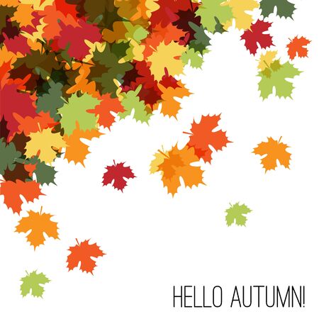 Card with Autumn Maple Leaf.のイラスト素材
