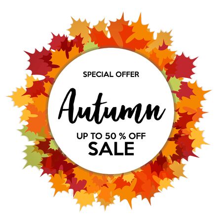 Autumn Sale Off Banner.のイラスト素材