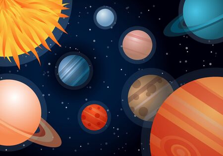 Solar System with the Sun and Planets.のイラスト素材