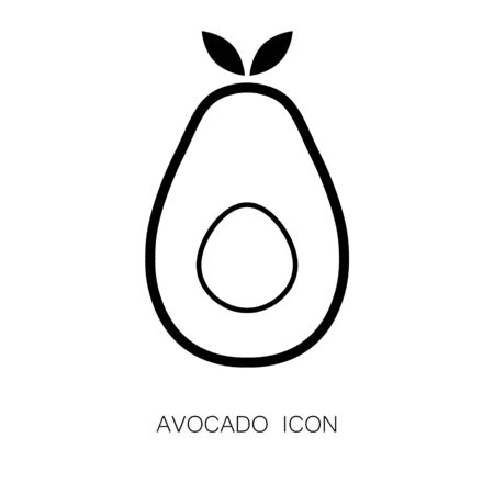 Avocado Fruit Simple Icon isolated on White.のイラスト素材