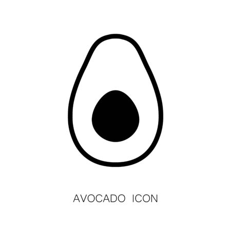 Avocado Fruit Simple Icon isolated on White.のイラスト素材