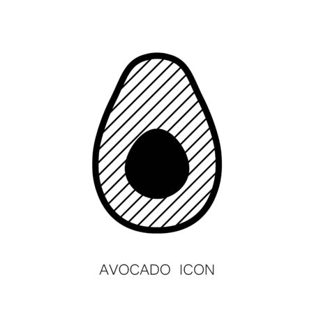 Avocado Fruit Simple Icon isolated on White.のイラスト素材