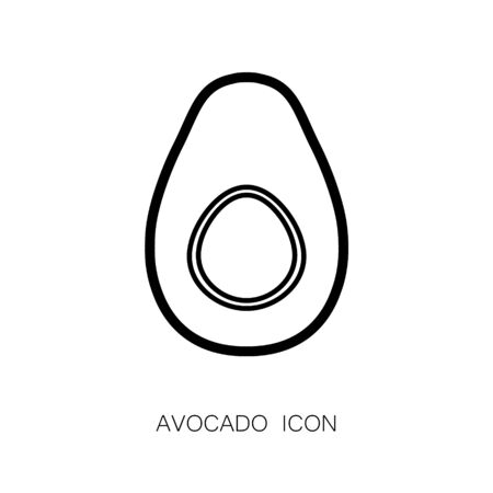 Avocado Fruit Simple Icon isolated on White.のイラスト素材