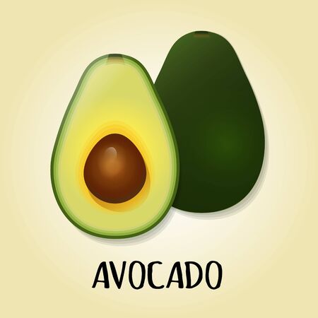 Avocado Fruit Simple Icon isolated.のイラスト素材