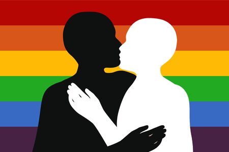Gay flag or LGBT flag sign isolated.のイラスト素材