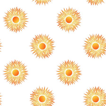 Seamless Pattern with Summer Sun Simple Icons