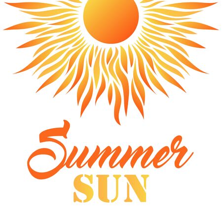 Summer Sun Card. Decorative Desigh for Holiday Greetingsのイラスト素材