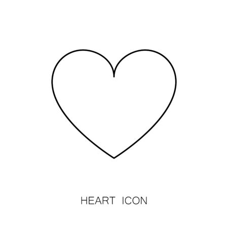 Heart Icon. Vector Illustration. Simple Icon isolated on White Background. Line Stileのイラスト素材