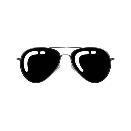 Black Sunglasses Summer Icon isolated on Whiteのイラスト素材