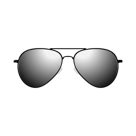 Black Mirror Sunglasses Summer Icon isolated on Whiteのイラスト素材