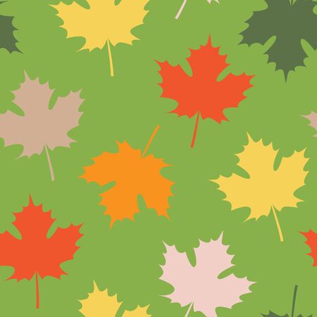 Seamless Pattern with Autumn Maple Leaves Beautiful Holiday Designのイラスト素材
