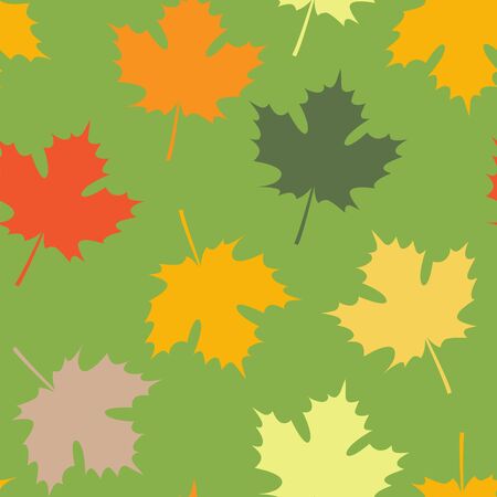 Seamless Pattern with Autumn Maple Leaves Beautiful Holiday Designのイラスト素材