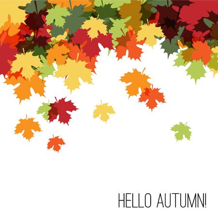 Card with Autumn Maple Leaves Decorative Backgroundのイラスト素材