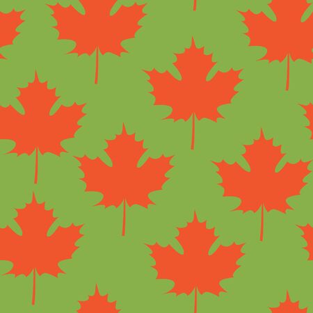 Seamless Pattern with Autumn Maple Leaves. Vector Illustration. Autumn Design Collection, Backgrounds, Wrapping Paper Designのイラスト素材