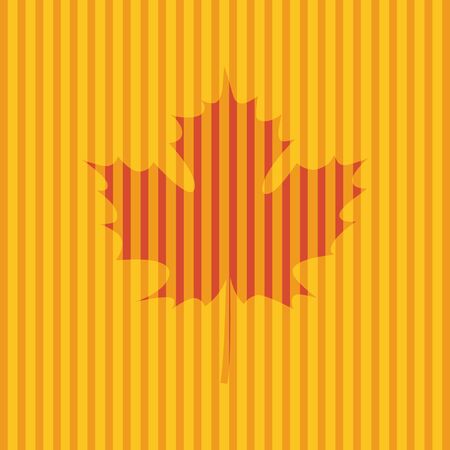 Card with Autumn Maple Leaf. Vector Illustration. Autumn Design Collectionのイラスト素材