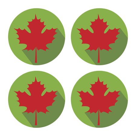 Set of Autumn Maple Leaf. Vector Illustration. Flat Style. Autumn Design Collectionのイラスト素材