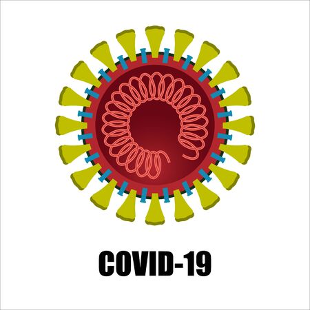 Virus Icon isolated on White, Pandemic Coronavirus Covid Deseaseのイラスト素材