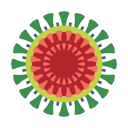 Virus Icon isolated on White, Pandemic Coronavirus Covid Deseaseのイラスト素材