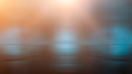 Dark street wet asphalt reflections of rays in the water Abstract dark blue background smoke smog Empty dark scene neon light spotlightsの写真素材