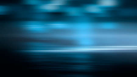 Dark street wet asphalt reflections of rays in the water Abstract dark blue background smoke smog Empty dark scene neon light spotlightsの写真素材