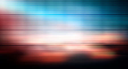 Dark background with lines and spotlights, neon light, night view. Abstract blue background. Empty...