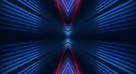 Dark background with lines and spotlights, blue neon light, night view. Abstract blue background....