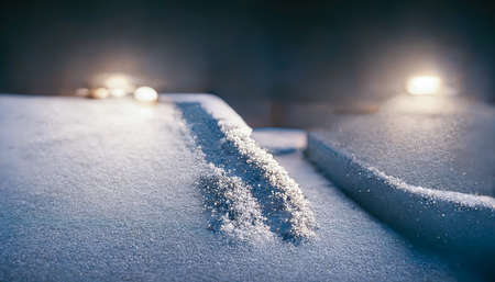 Winter snow background. Shine of snow in the light. night snow. 3D illustration.の写真素材