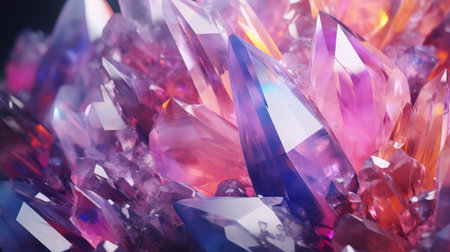 Purple crystals shimmer. AI Generationの素材