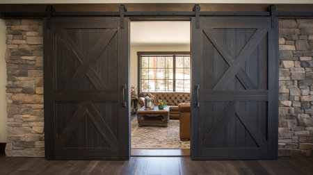 Large old wooden doors. AI Generationの素材
