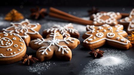 New Year's gingerbread cookies. AI Generationの素材