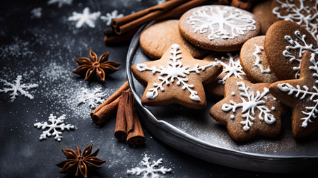New Year's gingerbread cookies. AI Generationの素材
