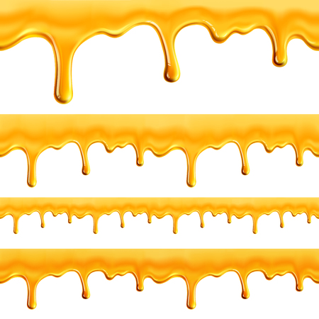 Honey seamless pattern on white backgroundのイラスト素材