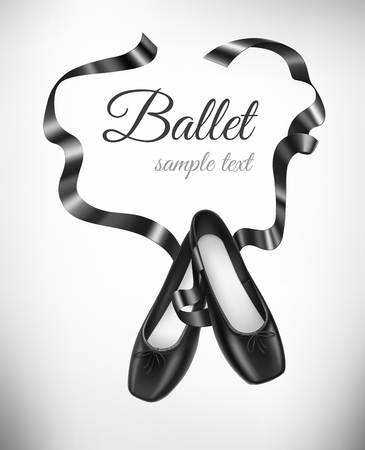 Black ballet shoes on backgroundのイラスト素材