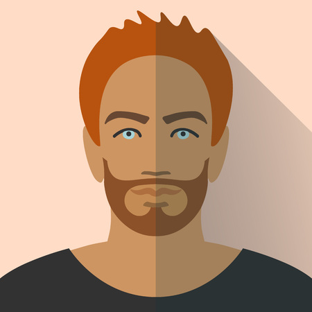yang modern boy flat material design iconのイラスト素材