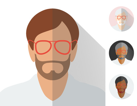 yang modern group boys and girls flat material design iconのイラスト素材