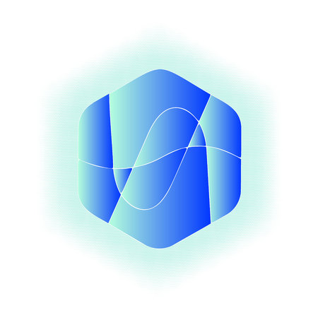vector logo and design elements crystai ice blue and cold fresh or blue marine sea wawesのイラスト素材