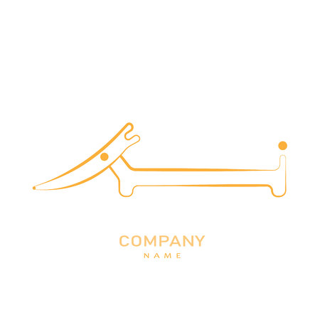 Dog logo or icon isolated on white background. in trendy design style, vector, modern and simple flat symbol for web site, mobile, logo, app, UI.のイラスト素材