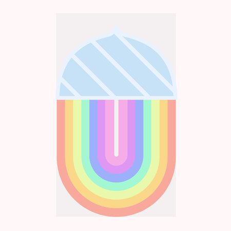 rainbow with cream logo or icon concept modern design ux, ui, web, app or t short illustrationのイラスト素材