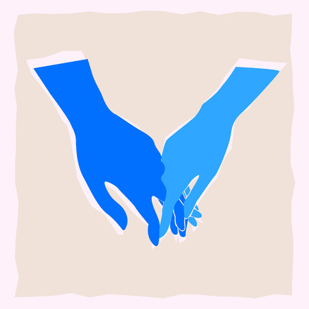 hands icon trendy and modern hands symbol for logo, web, app, UI. Hand in hand with love and careのイラスト素材