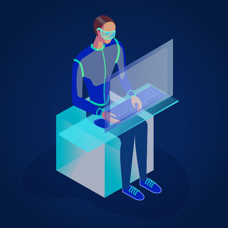 isometric 3d illustration for ux ui web page or APPのイラスト素材