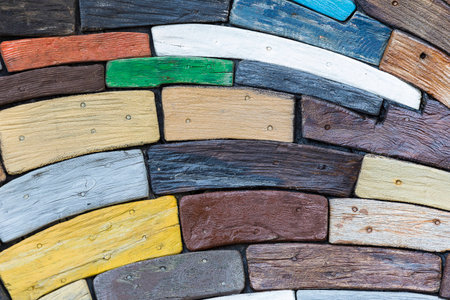 Colored wooden backgroundの写真素材