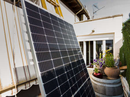 Solar panel in a ladder.