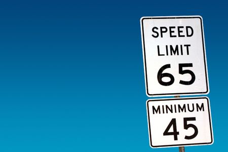 Speed Limit 65 - Minimum 45の写真素材