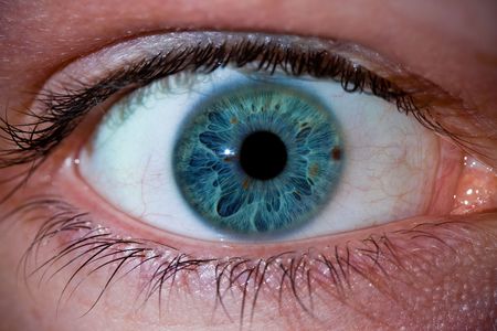 Macro close-up of a man's eye ball