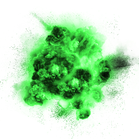 Toxic gas explosion on a white background. fire burstの写真素材