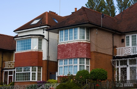 13th September 2011,  london, uk.  A row of houses in london, the Uk property market is worth 5.8 trillion.のeditorial素材