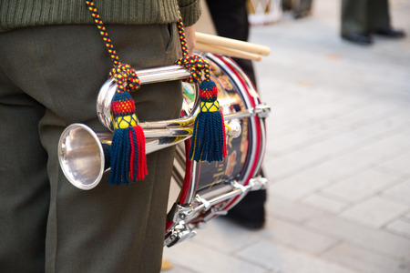 LONDON - OCTOBER 28TH: The royal marines on parade at the guildhall on October the 28th 2014 in London, England, UK. The events marks the royal marines 350th anniversary.のeditorial素材