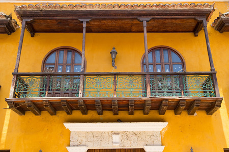 front of a tipical house in Cartagenaのeditorial素材