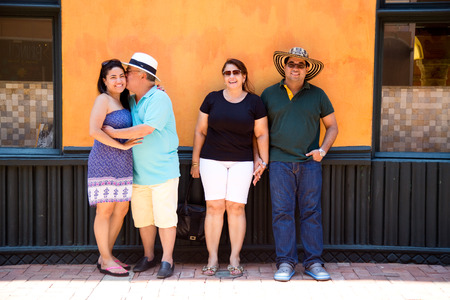 CARTAGENA - SEPTEMBER 13TH: A colombian family visiting the city on September the 13th, 2015 in...